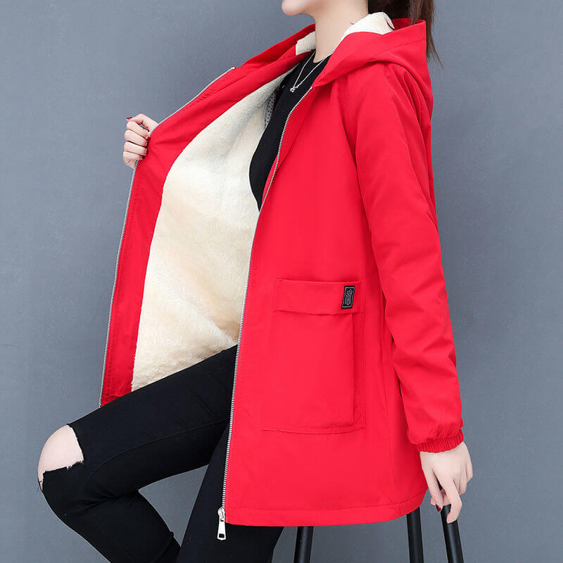 Chaqueta forrada de lana para mujer