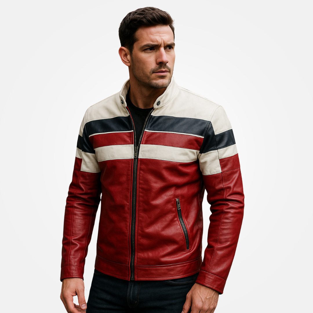 Chaqueta de cuero vintage motorista