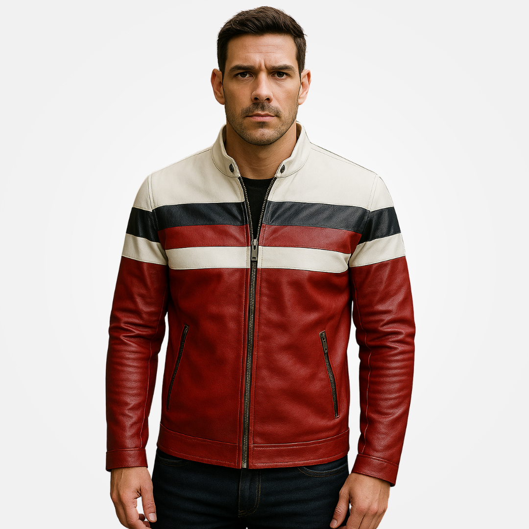 Chaqueta de cuero vintage motorista