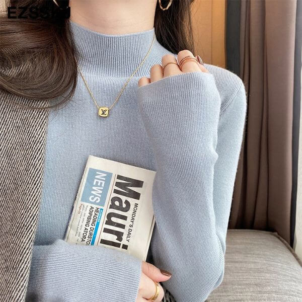 Suéter Básico Slim Casual para Mujer