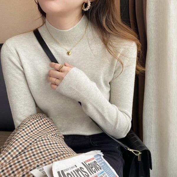 Suéter Básico Slim Casual para Mujer