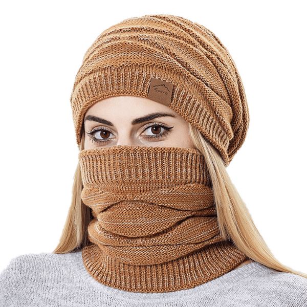 Gorro y Protector de Cuello de Lana para Mujer WinterWonder