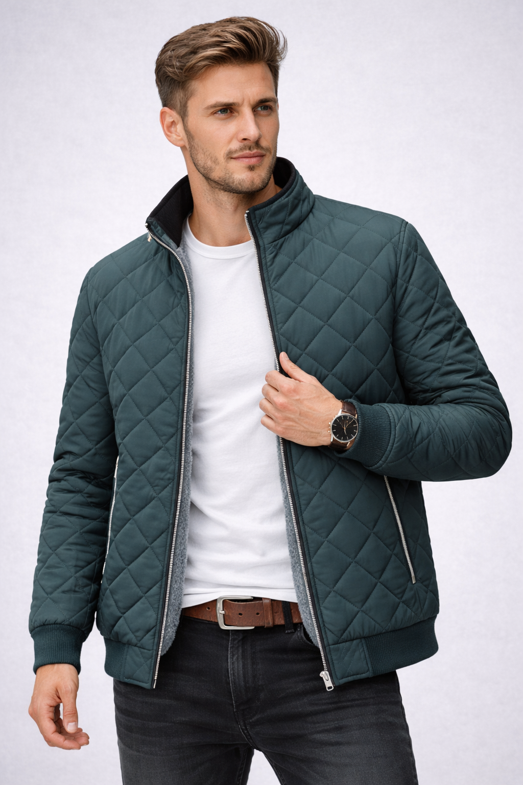 Chaqueta térmica polar forrada premium para hombre