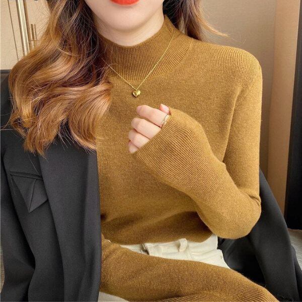 Suéter Básico Slim Casual para Mujer