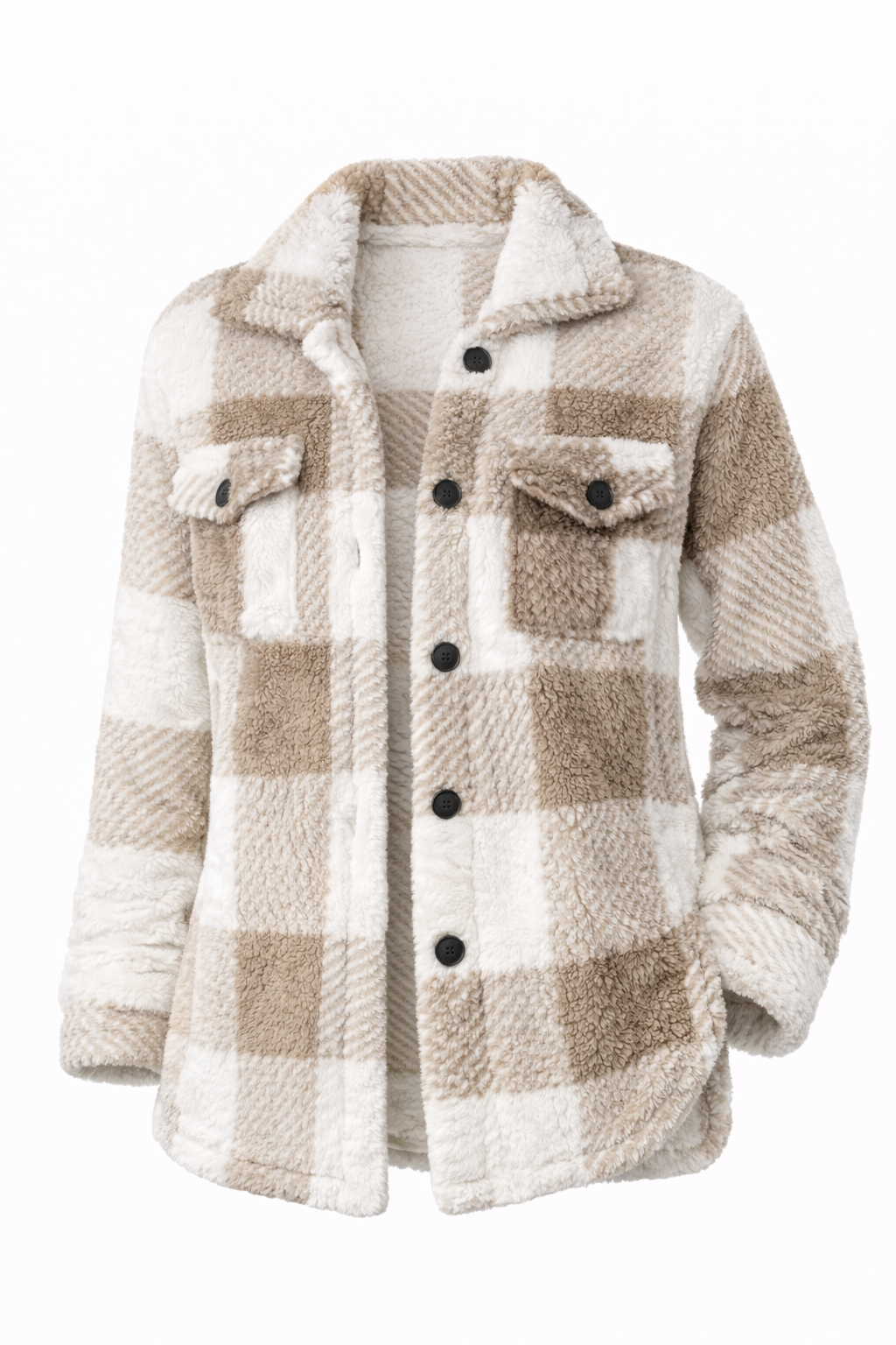 Chaqueta Teddy a Cuadros para Mujer