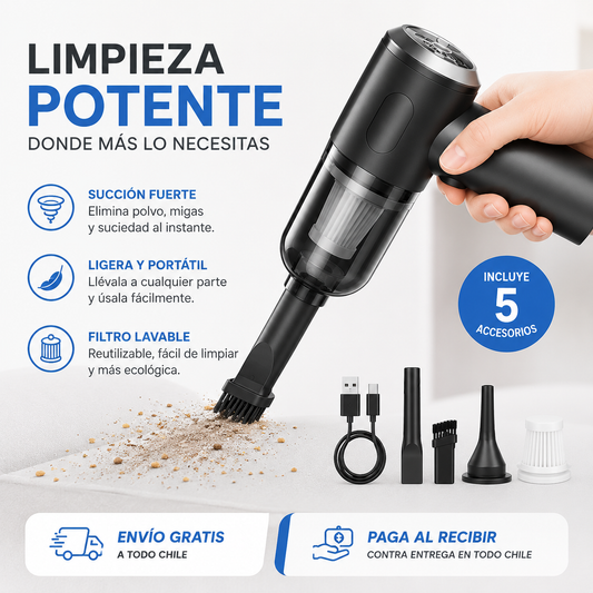 Aspiramax - Aspiradora de Mano 3 en 1 Recargable y Portátil