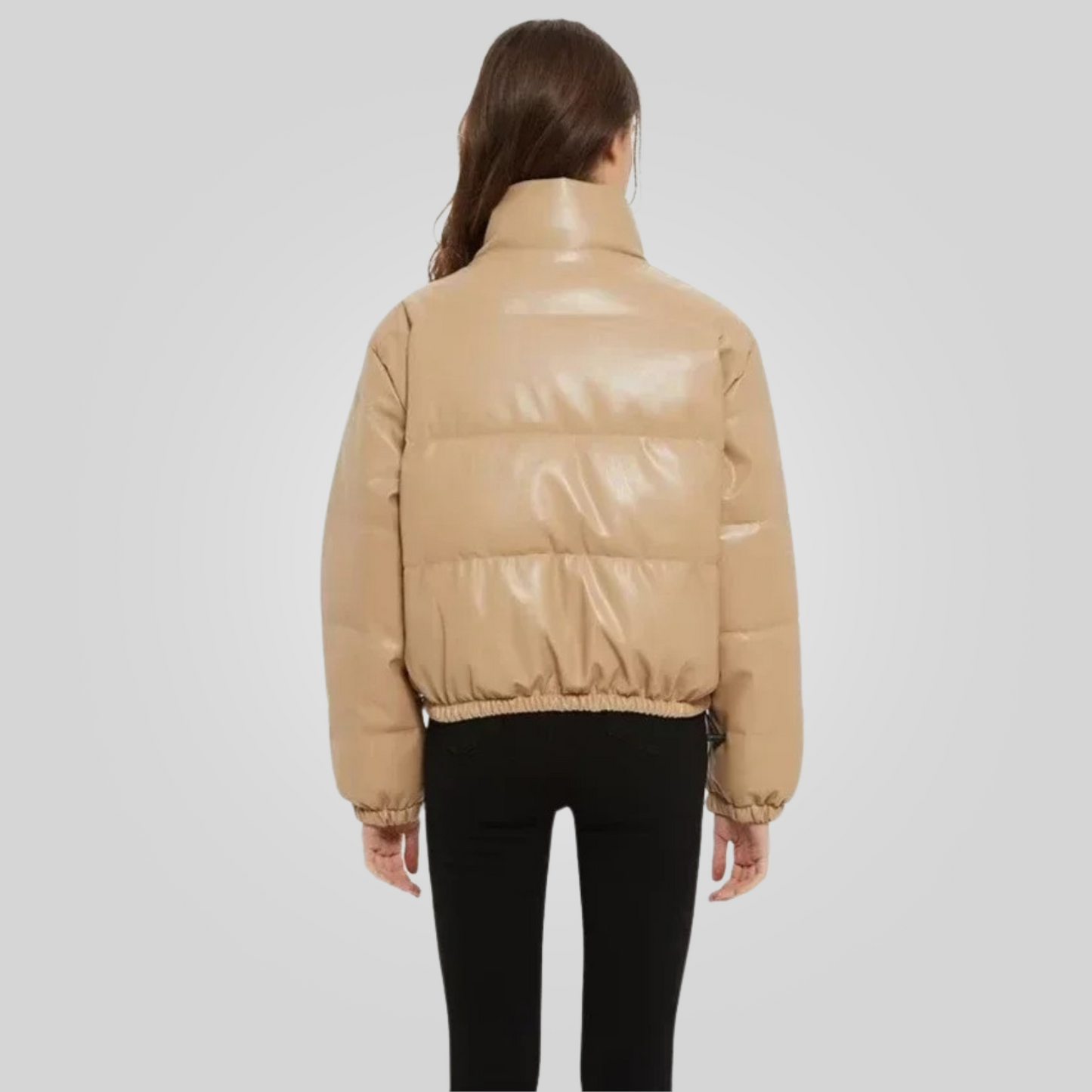 Chaqueta Puffer de Cuero para Mujer