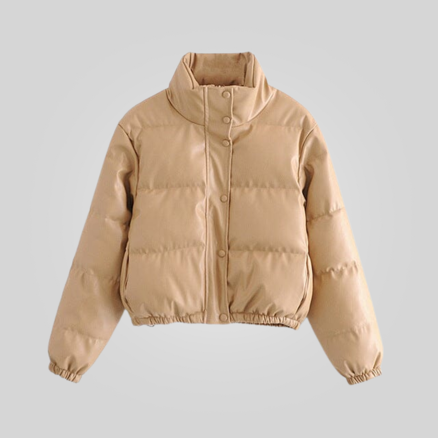 Chaqueta Puffer de Cuero para Mujer