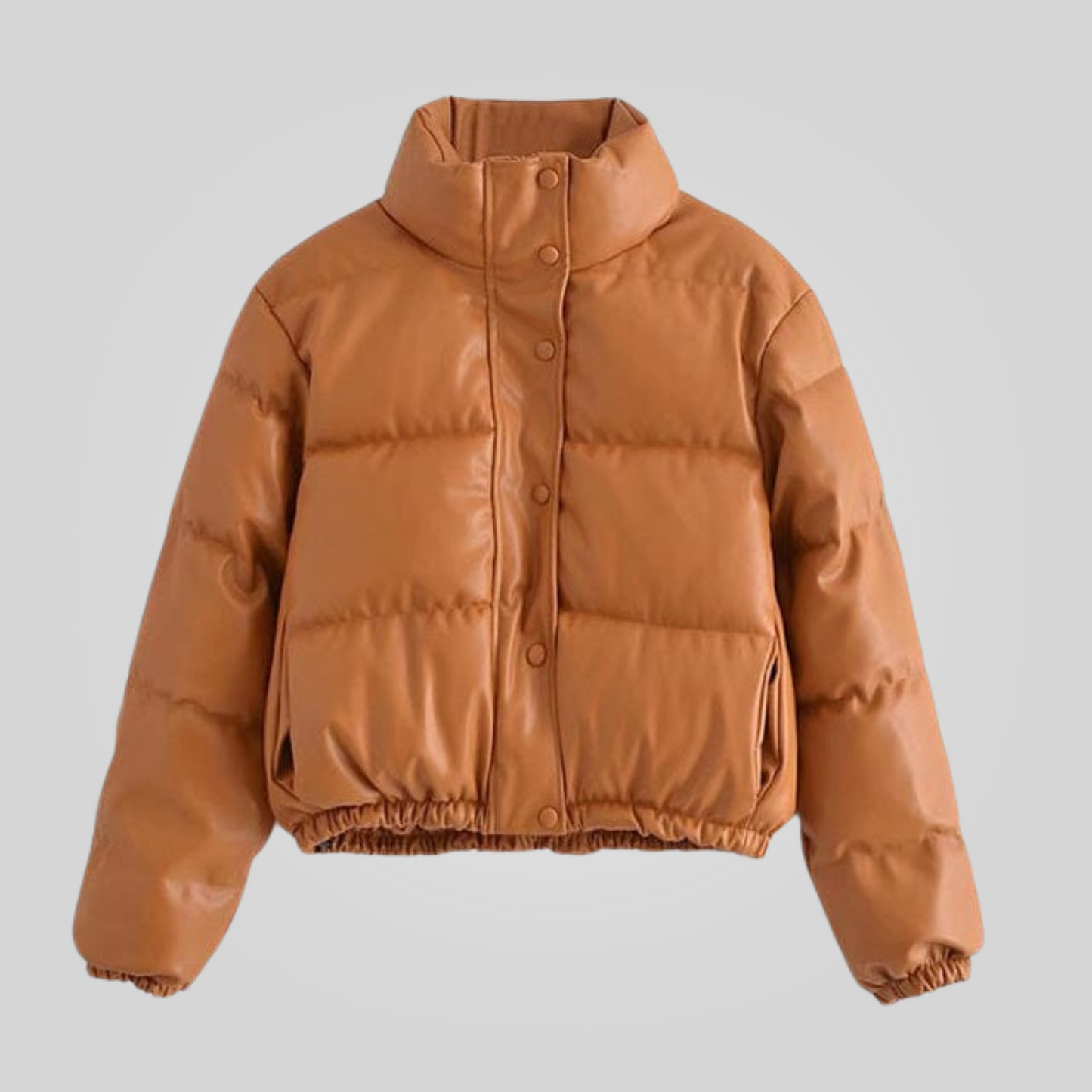 Chaqueta Puffer de Cuero para Mujer