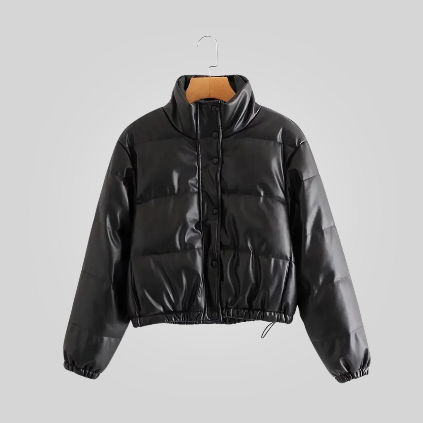 Chaqueta Puffer de Cuero para Mujer