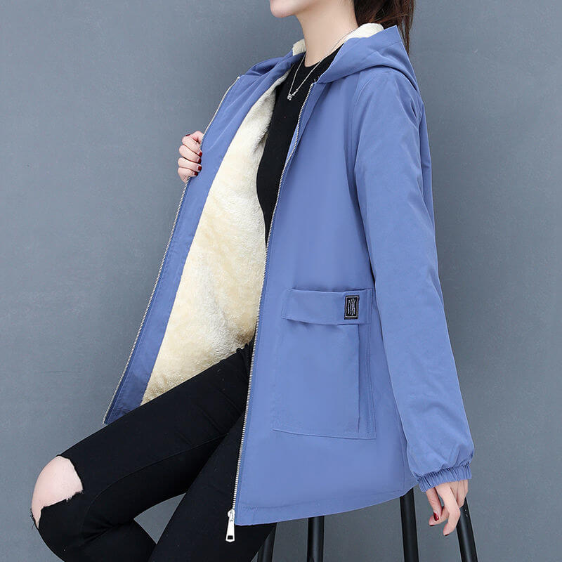 Chaqueta forrada de lana para mujer