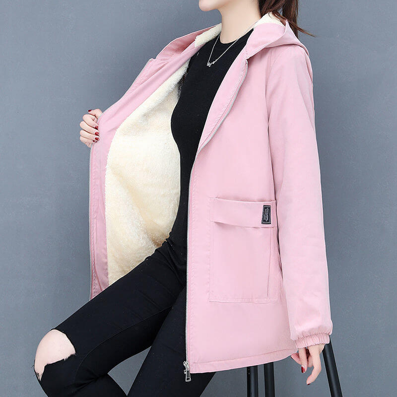 Chaqueta forrada de lana para mujer