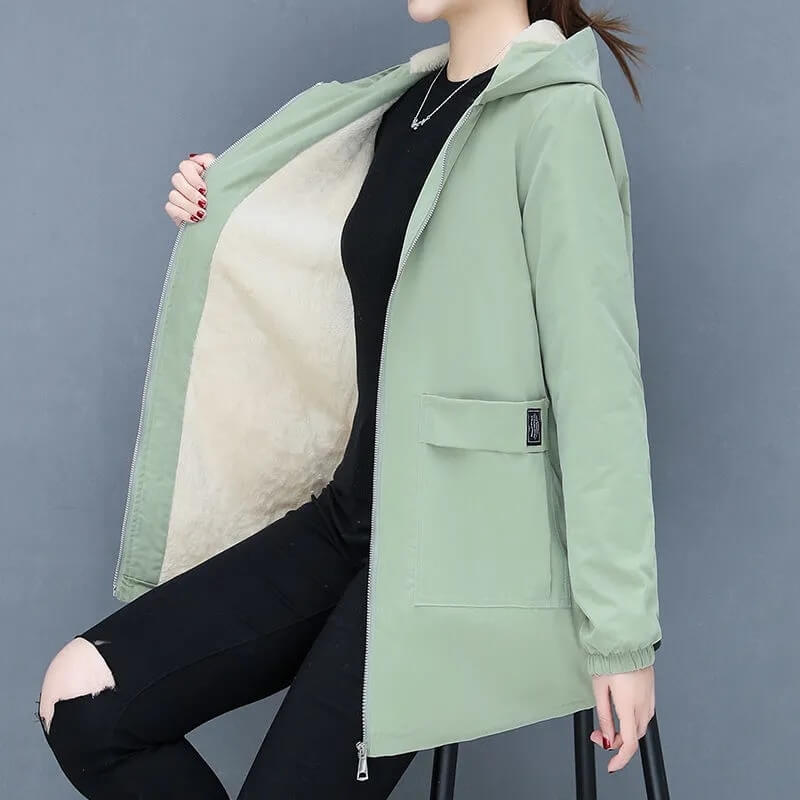 Chaqueta forrada de lana para mujer