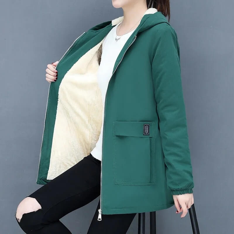 Chaqueta forrada de lana para mujer