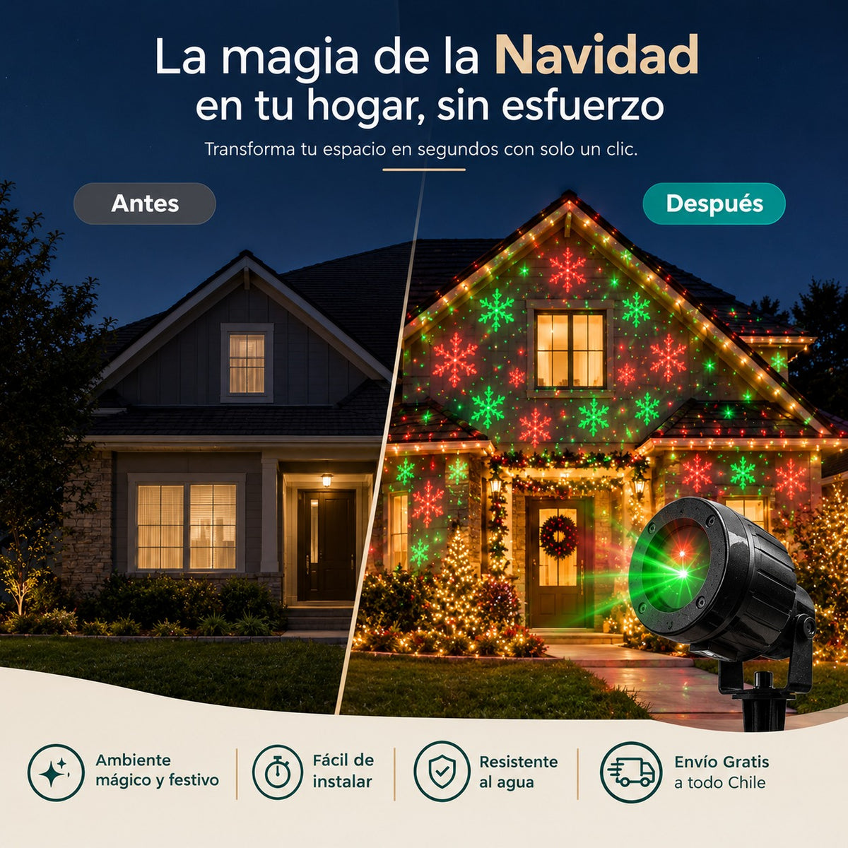🔥 Pre Black Friday | MagiaLuz™ - Proyector de Luces Navideñas
