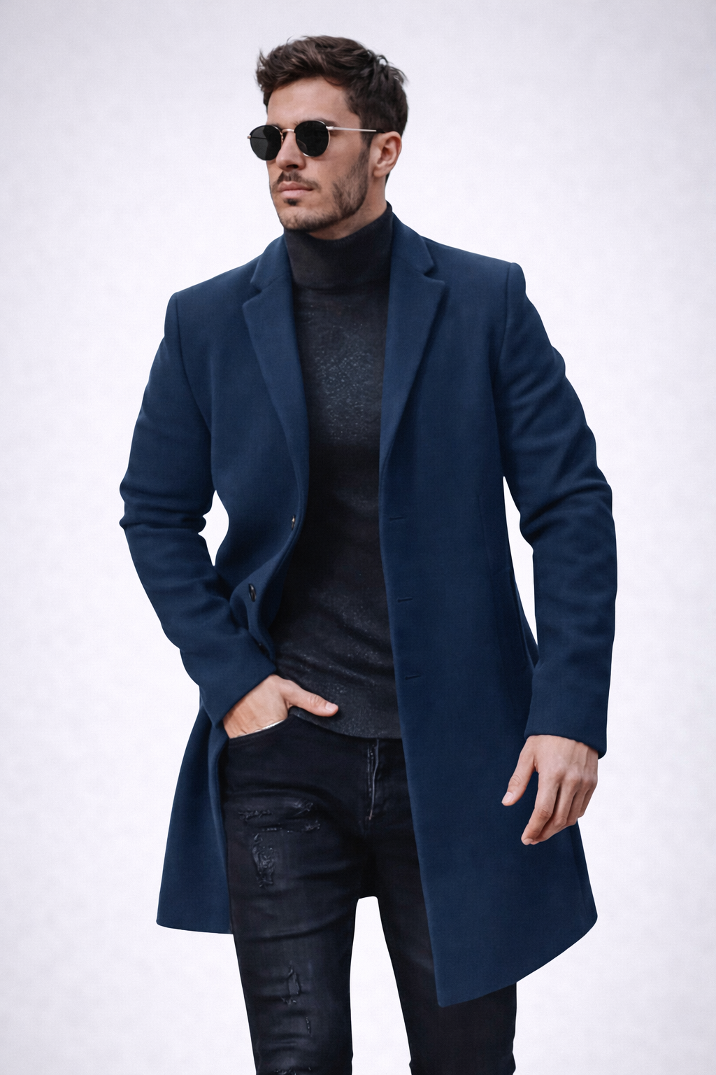 Gabardina Masculina Larga Premium – Estilo Europeo
