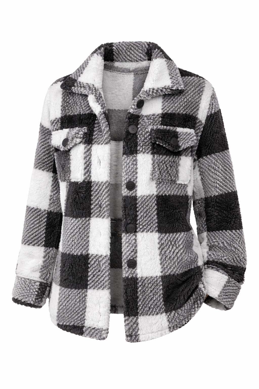 Chaqueta Teddy a Cuadros para Mujer