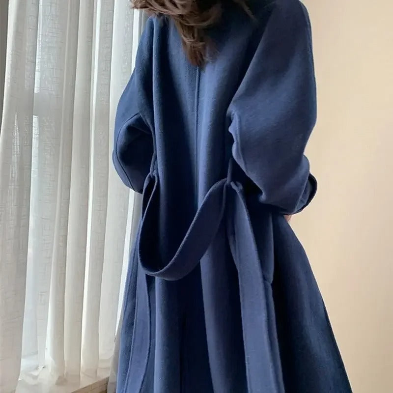 Abrigo largo de mujer de lana cocida Zoki